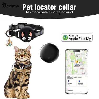 Xcimnw-Cat Dog Collar with GPS Tracker, Waterproof Cat Dog Collar with Luminous & Reflective Fish Pattern, Lightweight Kitten Puppy Collar, Hidden GPS Tracker for Cats Puppy, Kittens, Boyfriend Gift