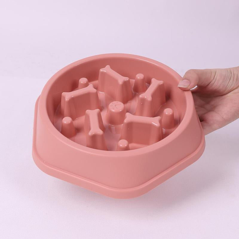 Dog Slow Feeding Bowl, Bone Column Design Dog Feeder, Pet Slow Eating Dish, Pet Feeding Supplies, Dog Accessories