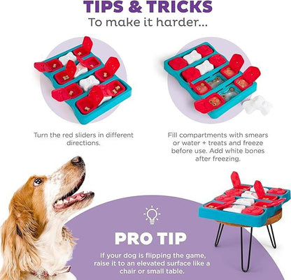 Training Dog Brick Puzzle Toy with Flip, Lift, & Slide Treat Hiding Compartments Dogs Puzzle Interactive Treat Puzzle Dog Toy, Level 2 Treat Dispenser 1