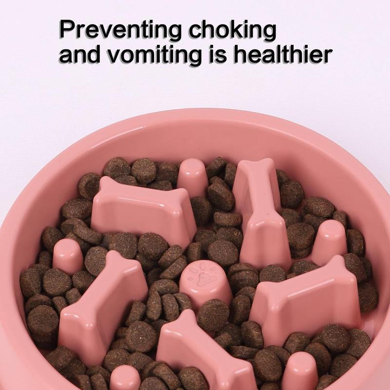 Dog Slow Feeding Bowl, Bone Column Design Dog Feeder, Pet Slow Eating Dish, Pet Feeding Supplies, Dog Accessories