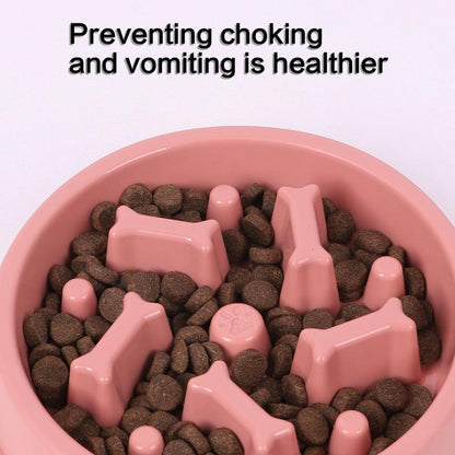 Dog Slow Feeding Bowl, Bone Column Design Dog Feeder, Pet Slow Eating Dish, Pet Feeding Supplies, Dog Accessories