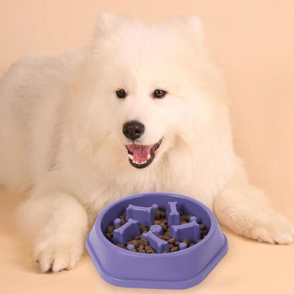 Dog Slow Feeding Bowl, Bone Column Design Dog Feeder, Pet Slow Eating Dish, Pet Feeding Supplies, Dog Accessories