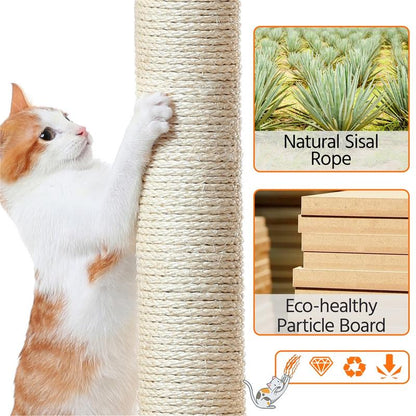 Yaheetech 34.5″ Cat Tree, Multi Level Cat Tower Cat Activity Center Scratching Post Indoor Furniture Cat Bed with Basket for Kittens