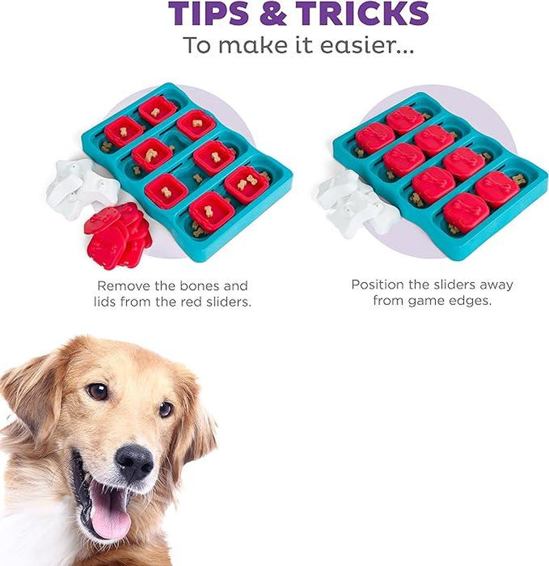 Training Dog Brick Puzzle Toy with Flip, Lift, & Slide Treat Hiding Compartments Dogs Puzzle Interactive Treat Puzzle Dog Toy, Level 2 Treat Dispenser 1