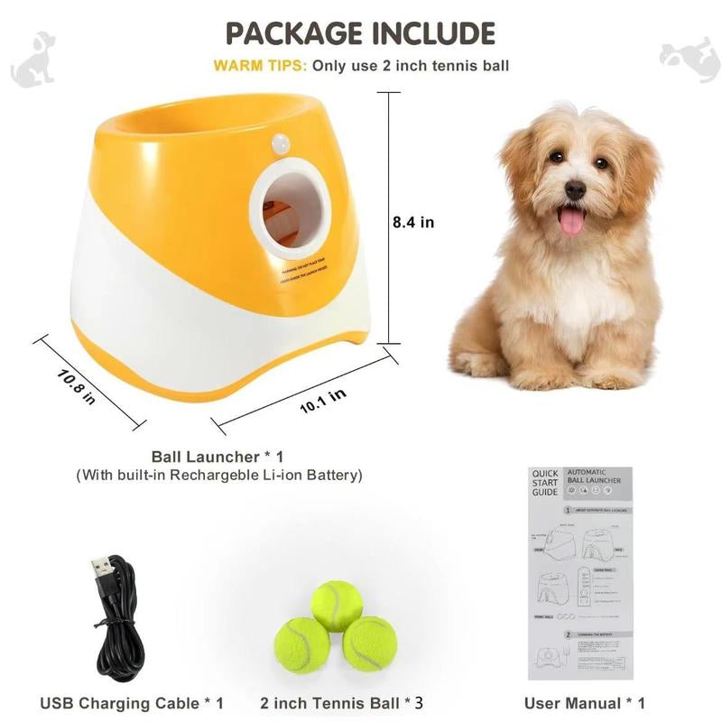 3 Mode Adjustable Pet Toy with Tennis Balls,Automatic Dog Ball Launcher & 3 Balls, Petsupplies for Indoor Outdoor Interactiveplaying