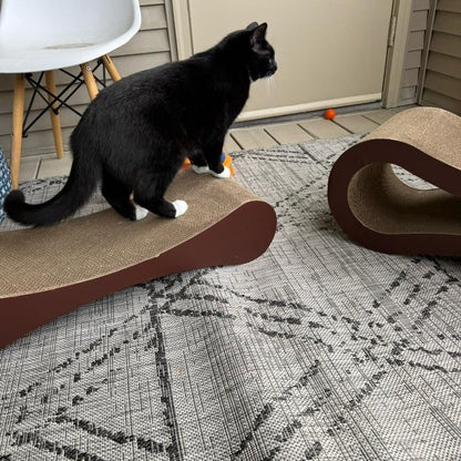 Fluffydream2In1 Cat Scratcher Lounge Bed - Soft Material, Curved Design, Ideal for Cats, Versatile Use