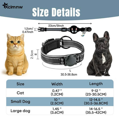 Xcimnw-Cat Dog Collar with GPS Tracker, Waterproof Cat Dog Collar with Luminous & Reflective Fish Pattern, Lightweight Kitten Puppy Collar, Hidden GPS Tracker for Cats Puppy, Kittens, Boyfriend Gift