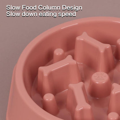 Dog Slow Feeding Bowl, Bone Column Design Dog Feeder, Pet Slow Eating Dish, Pet Feeding Supplies, Dog Accessories