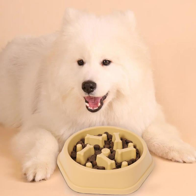 Dog Slow Feeding Bowl, Bone Column Design Dog Feeder, Pet Slow Eating Dish, Pet Feeding Supplies, Dog Accessories