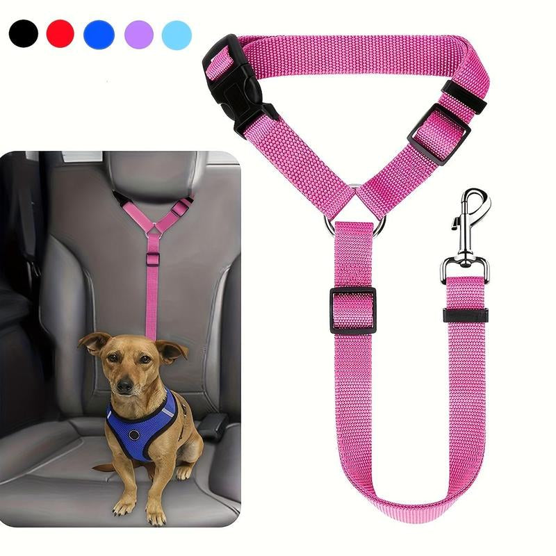Cat Car Seat Belt Leash for Pets, Adjustable Pet Safety Strap, Car Seat Belt Dog Leash, Durable Car Safety Leash for Small Dogs, Dog Traction Rope